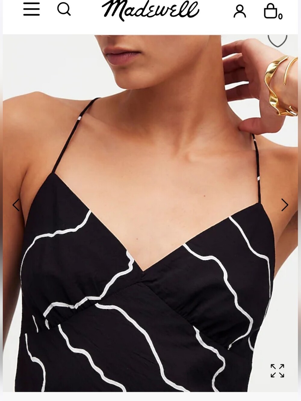 Madewell Black Dress with White Wave Print